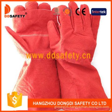 Red Cow Split Leather Welder Gloves (DLW635)